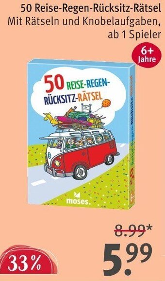 Rossmann 50 Reise-Regen Rücksitz Rätsel Angebot