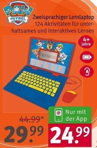 Rossmann PAW PATROL Zweisprachiger Lernlaptop Angebot