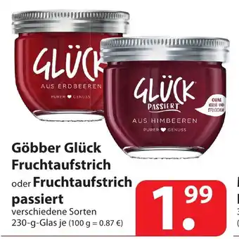 Famila Nord Ost Göbber Glück Fruchtaufstrich oder Fruchtaufstrich passiert 230g Angebot