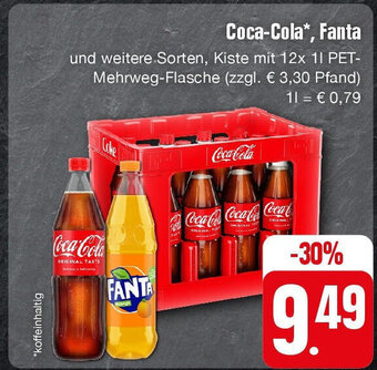 Edeka Coca-Cola, Fanta 12*1L Angebot