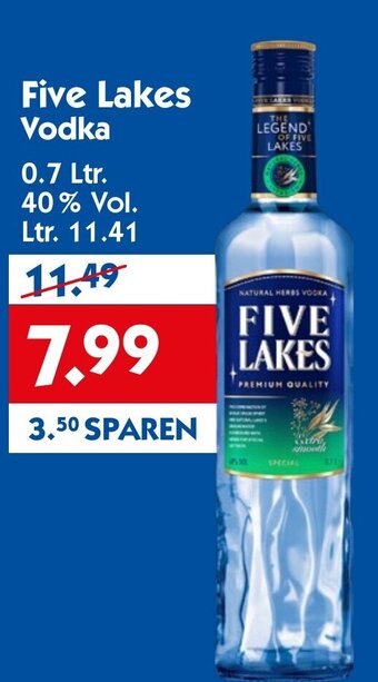 Hol'ab Getränkemarkt Five Lakes Vodka 0.7 Ltr. 40% Vol. Angebot