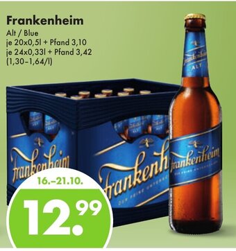 Trink und Spare Frankenheim Alt / Blue 20*500/24*330ml Angebot