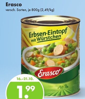 Trink und Spare Erasco versch. Sorten, je 800g Angebot