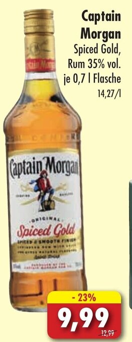 Lösch Depot Captain Morgan Spiced Gold, Rum 35% vol. je 0,7L Angebot