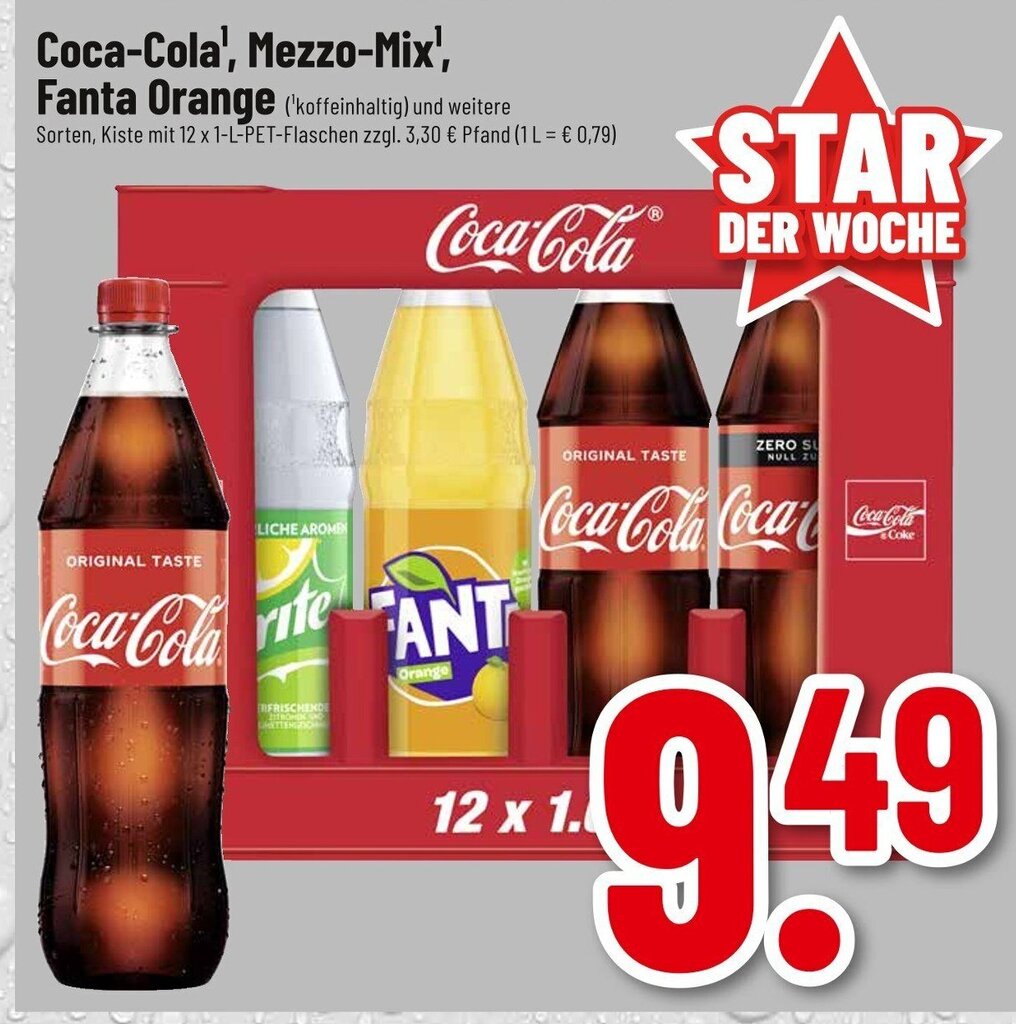 Coca-Cola, Mezzo-Mix, Fanta Orange 12*1L Angebot bei trinkgut