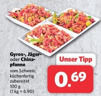 Combi Gyros-, Jäger-oder Chinapfanne je 100 g Angebot