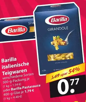 Famila Nord Ost Barilla Italienische Teigwaren 500g oder Barilla Pastasauce 400g Angebot