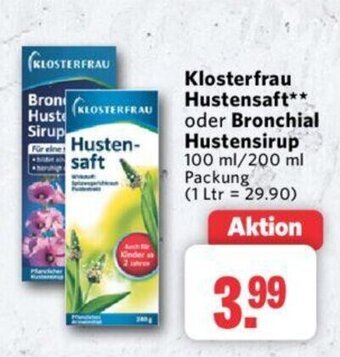 Combi Klosterfrau Hustensaft oder Bronchial Hustensirup 100 ml/200 ml Angebot