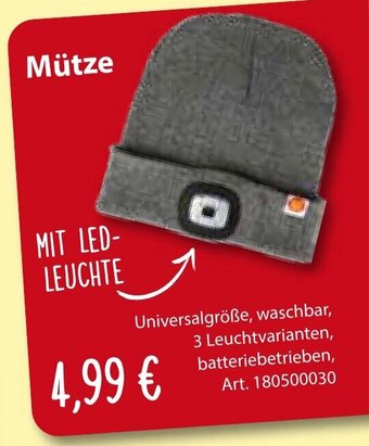 Sonderpreis Baumarkt Mütze MIT LED-LEUCHTE Angebot