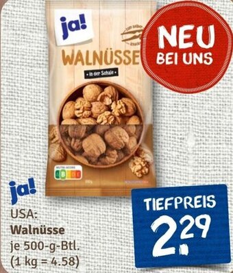 nahkauf ja! Walnüsse 500 g Btl. Angebot