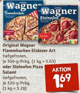 nahkauf Original Wagner Flammkuchen Elsässer Art 300 g oder Steinofen Pizza Salami 320 g Pckg. Angebot