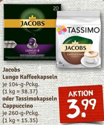 nahkauf Jacobs Lungo Kaffeekapseln 104 g oder Tassimokapseln Cappuccino 260 g Pckg. Angebot