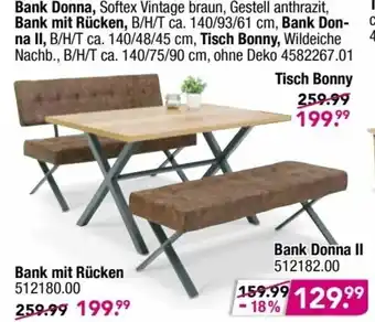 Möbel Boss Bank Donna, Bank mit Rücken oder Bank Donna II Angebot