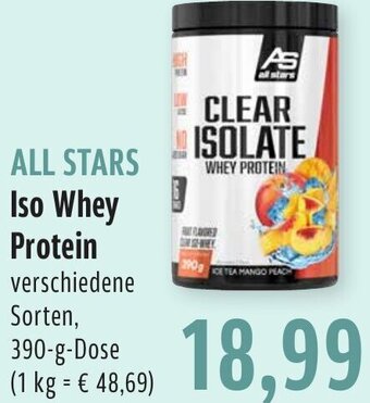 BUNGERT ALL STARS Iso Whey Protein 390 g Dose Angebot