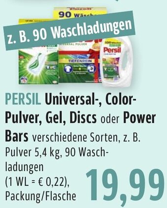 BUNGERT PERSIL Universal, Color-Pulver, Gel, Discs oder Power Bars 90 Waschladungen Angebot