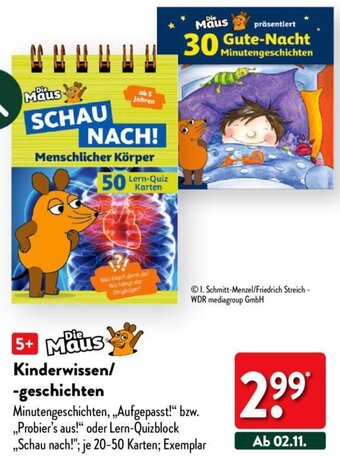 Aldi Nord Die Maus Kinderwissen/geschichten Angebot