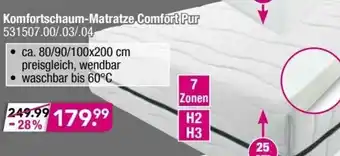 Möbel Boss Komfortschaum Matratze Comfort Pur Angebot