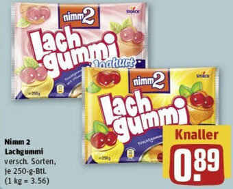 REWE Nimm 2 Lachgummi 250-g-Btl. Angebot