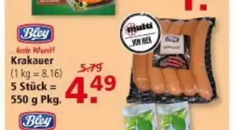 Multi Markt Krakauer 5 stuck = 550g Pkg. Angebot