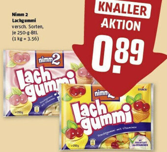 REWE Nimm 2 Lachgummi 250-g-Btl. Angebot