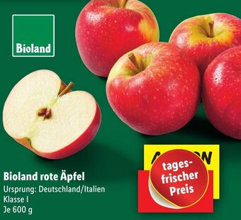 Lidl Bioland rote Äpfel 600 g Angebot