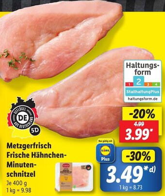 Lidl Metzgerfrisch Frische Hähnchen Minutenschnitzel 400 g Angebot