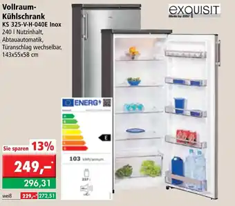 L. STROETMANN GROSSMARKT Exquisit Vollraum Kühlschrank KS 325-V-H-040E Inox Angebot