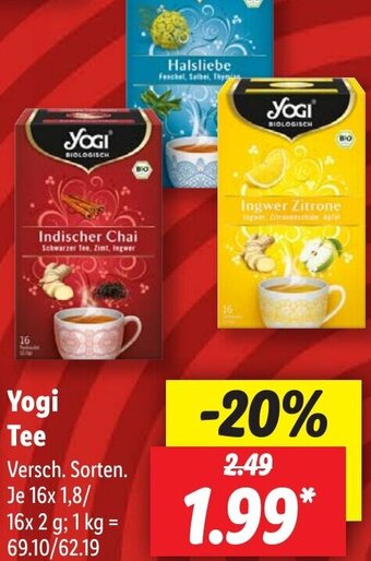 Lidl Yogi Tee 16x1,8/ 16x 2 g Angebot