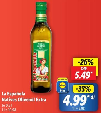 Lidl La Española Natives Olivenöl Extra 0,5 L Angebot