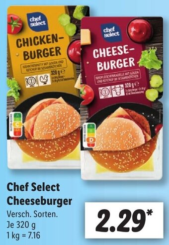 Lidl Chef Select Cheeseburger 320 g Angebot