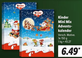 Lidl Kinder Mini Mix Adventskalender 150 g Angebot