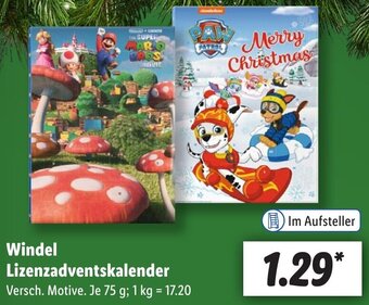 Lidl Windel Lizenzadventskalender 75 g Angebot