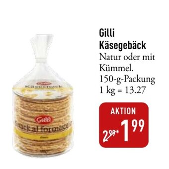 Galeria Markthalle Gilli Käsegebäck Natur oder mit Kümmel. 150-g Angebot