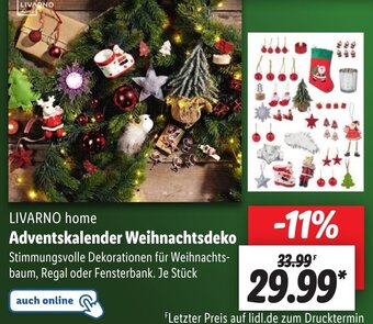 Lidl LIVARNO home Adventskalender Weihnachtsdeko Angebot