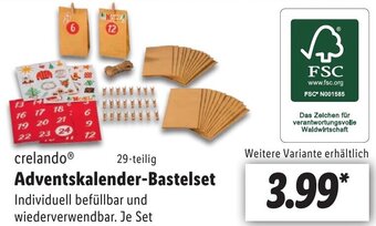 Lidl crelando Adventskalender-Bastelset Angebot