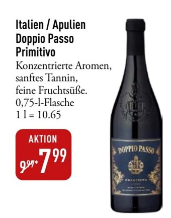 Galeria Markthalle Doppio Passo Primitivo 750ml Angebot