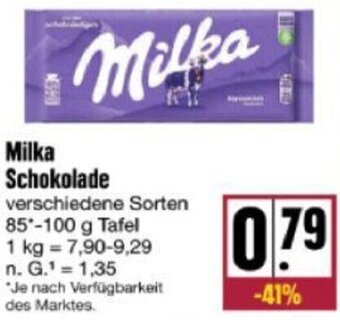 nah & gut Milka Schokolade 85-100 g Tafel Angebot