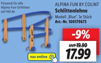 Lidl ALPINA FUN BY COLINT Schlittenlehne Angebot