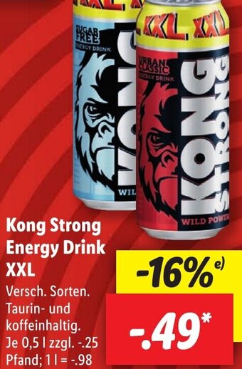 Lidl Kong Strong Energy Drink XXL 0,5 L Angebot