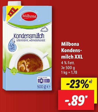 Lidl Milbona Kondensmilch XXL 500 g Angebot