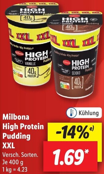 Lidl Milbona High Protein Pudding XXL 400 g Angebot