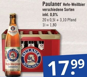 GetränkePartner Paulaner Hefe-Weißbier 20x0,5 L Angebot