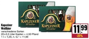 nah & gut Kapuziner Weißbier 20x0,5 Liter Kasten Angebot