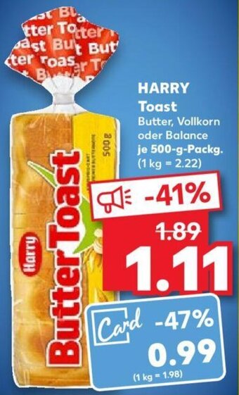 Kaufland HARRY Toast 500 g Packg. Angebot