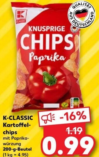 Kaufland K-CLASSIC Kartoffelchips 200 g Beutel Angebot