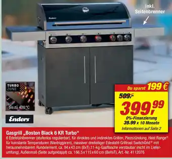 toom Baumarkt Enders Gasgrill Boston Black 6 KR Turbo Angebot