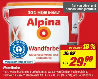 toom Baumarkt Wandfarbe 13L Angebot