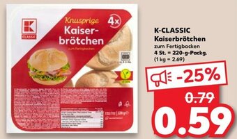 Kaufland K-CLASSIC Kaiserbrötchen 220 g Packg. Angebot