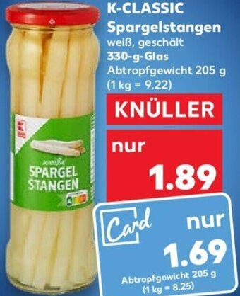 Kaufland K-CLASSIC Spargelstangen 330 g Glas Angebot