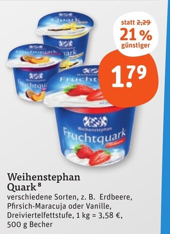 tegut Weihenstephan Quark 500 g Angebot